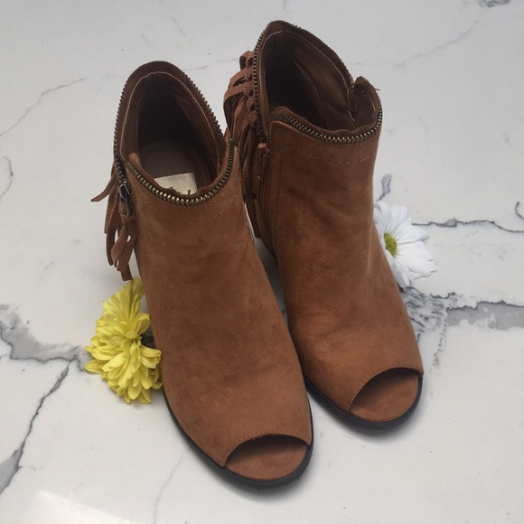 DV by Dolce Vita Peep Toe Fringe Booties - Picture 2 of 5